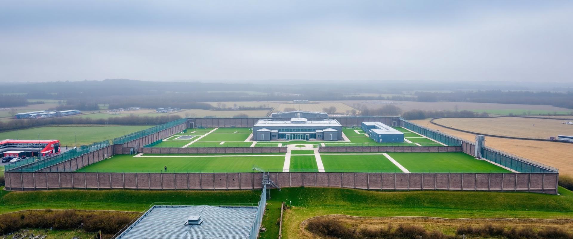 UK prison exterior showing secure facility walls and entrance